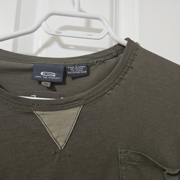 G-star raw men's Medium long sleeve green t shirt - Picture 10 of 12